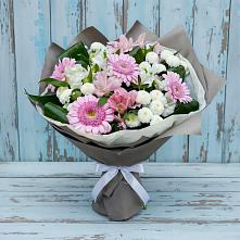 Букет цветов из:  Герберы, Альстромерии и Хризантемы #REPLACE_PRED# Марьино