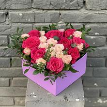 Цветочная композиция из Розы в коробке в Марьино