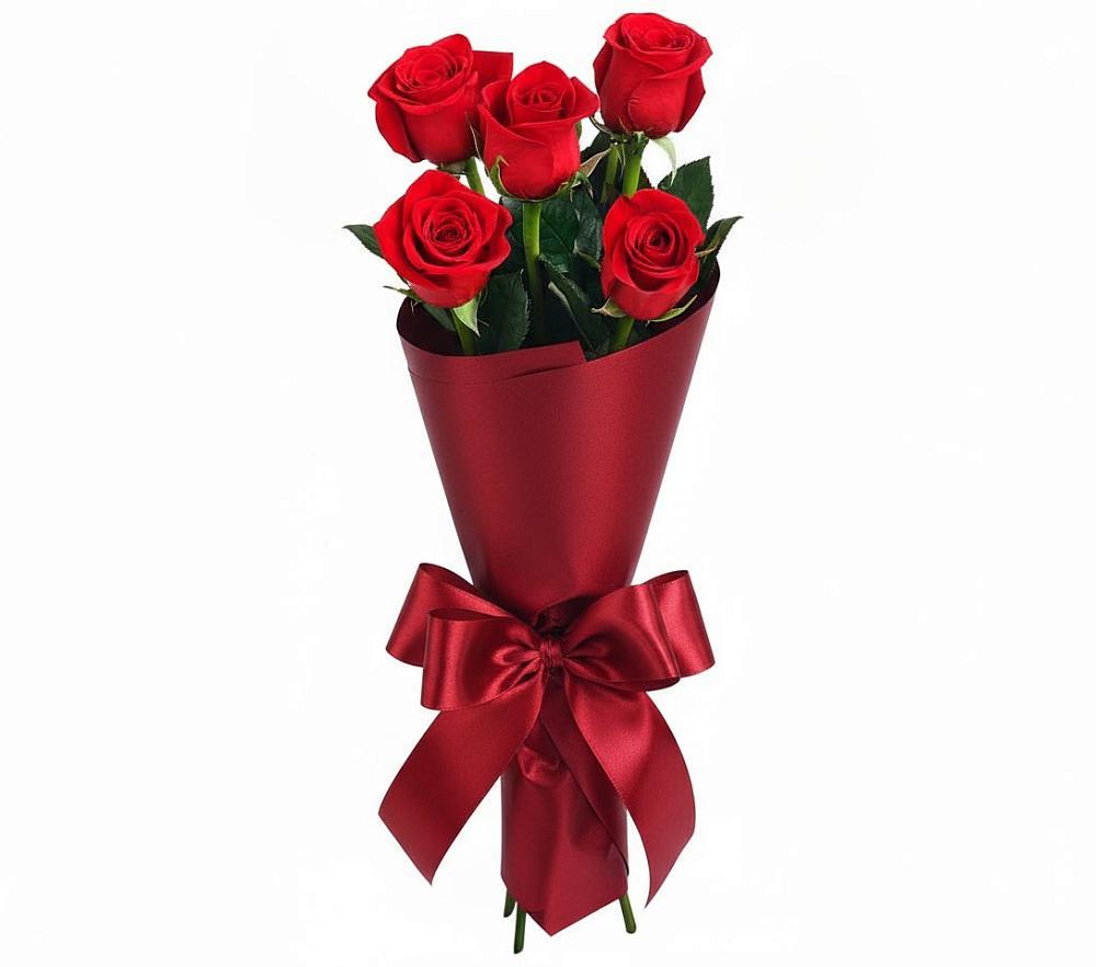 Букет 5 Красных роз Эдлесс Лав в Марьино