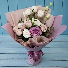 Букет цветов из:  Розы и Лизиантусы #REPLACE_PRED# Марьино
