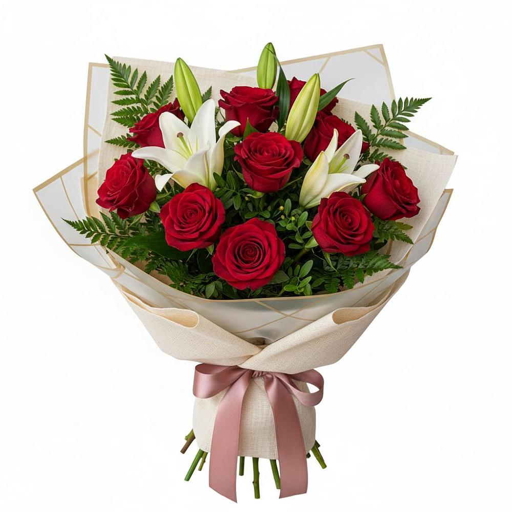 Букет цветов из: Лилии и Розы в Марьино