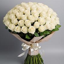 Букет 101 беля роза Белоснежка в Марьино