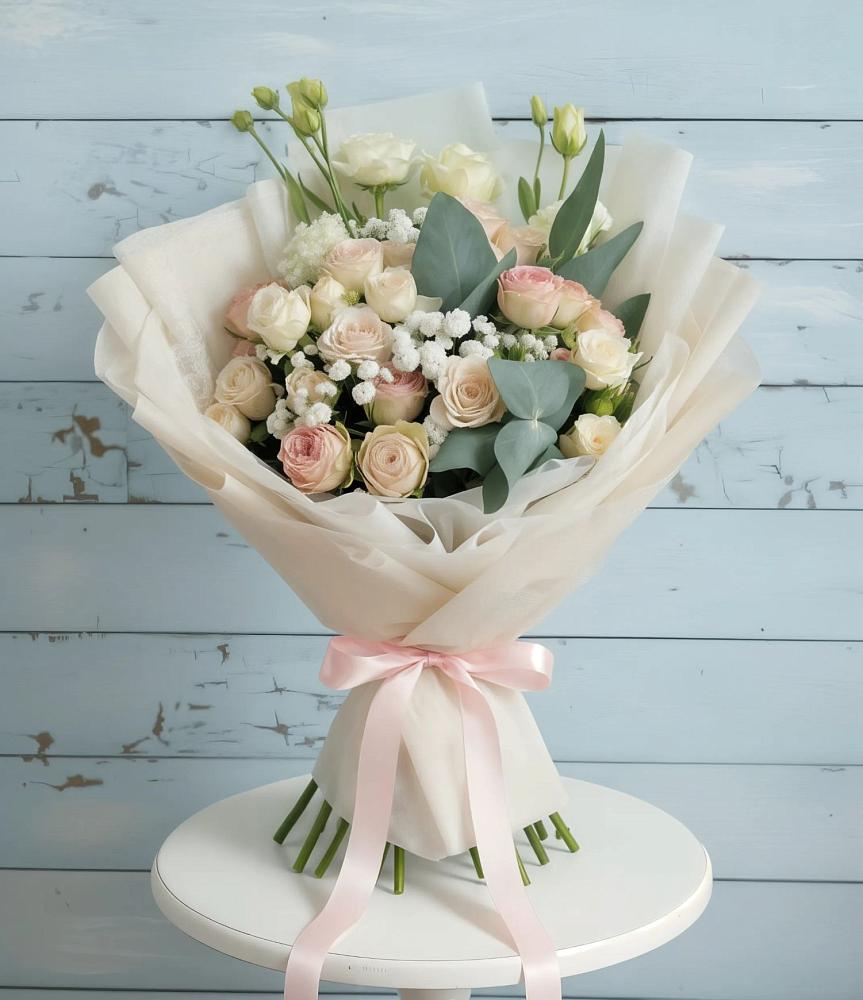 Букет цветов из: Розы и Лизиантусы в Марьино