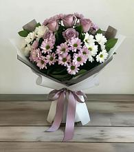 Букет цветов из:  Хризантемы и Розы в Марьино