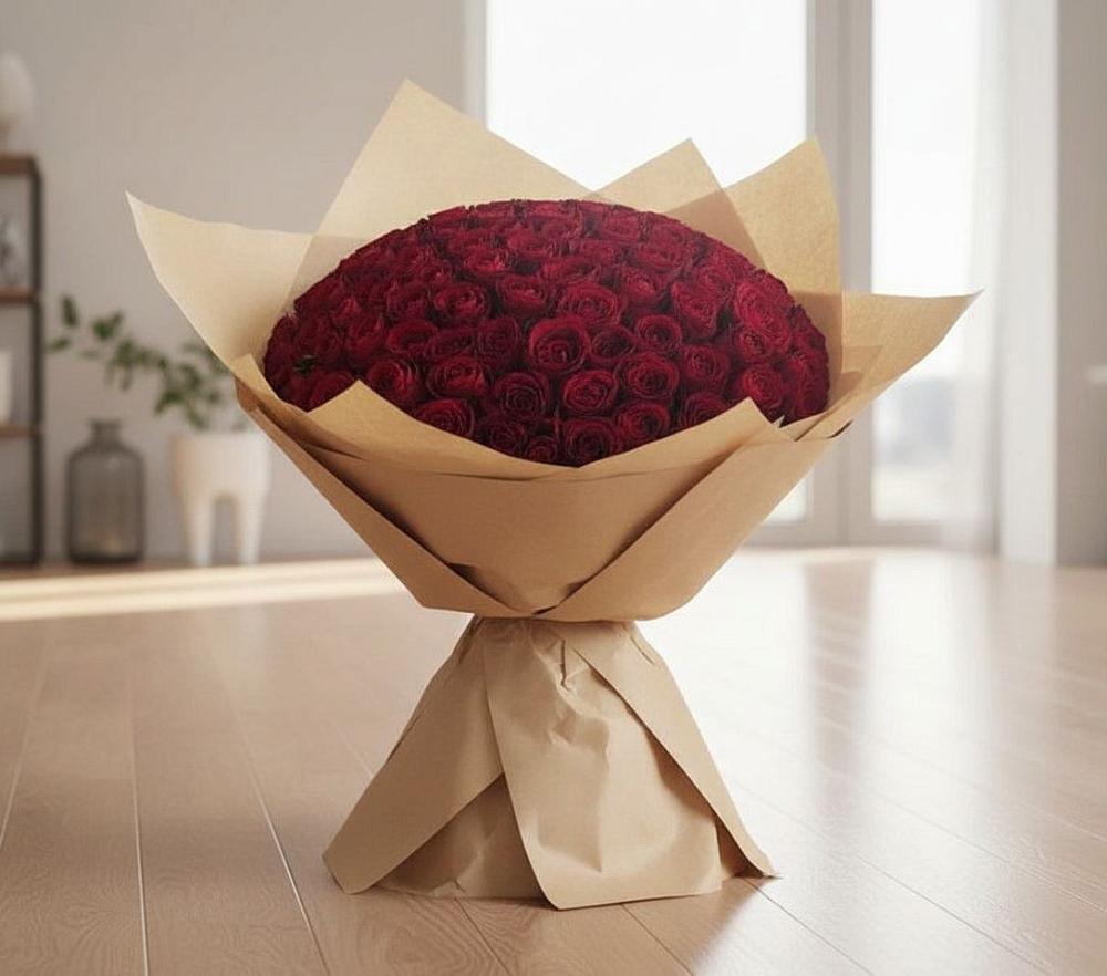 Букет 101 Красная роза в Марьино