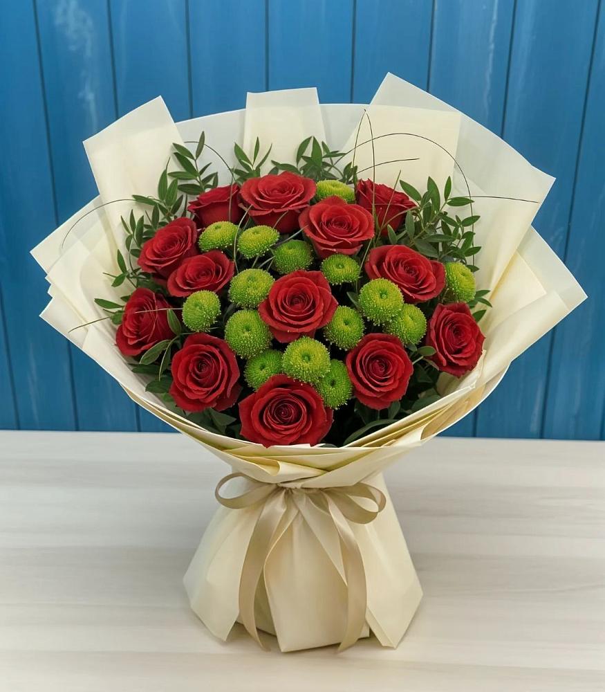 Букет цветов из: Розы и Хризантемы в Марьино