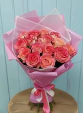 Букет 15 Розовых роз Равель #REPLACE_PRED# Марьино